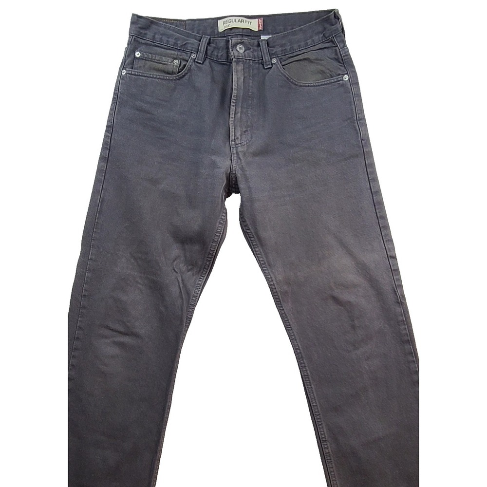 Levi’s 505 Men’s Jeans 31x30 Charcoal Gray Faded Regular Fit Straight Leg Grunge